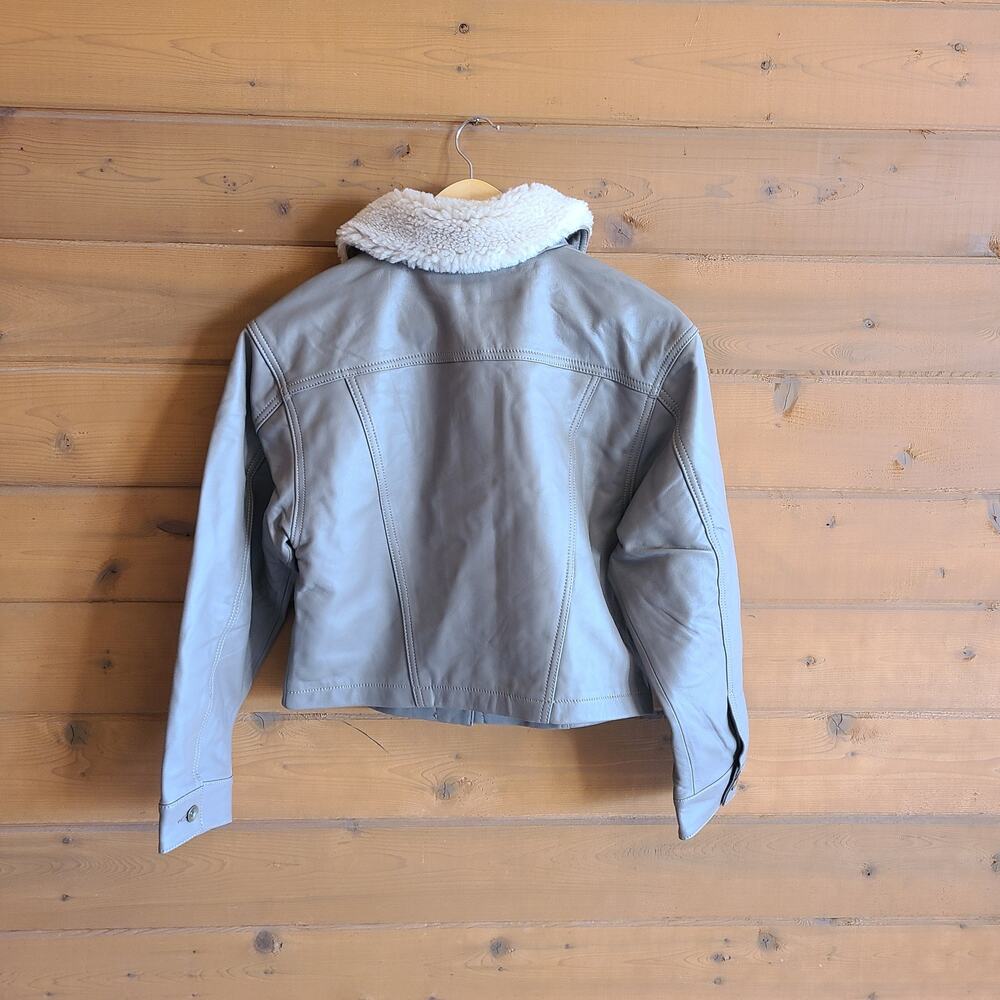 Anthropologie Heartloom Pia Jacket NWT Lambskin Leather Fawn XS Sherpa Coat Top - Picture 4 of 7